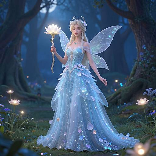 Enchanted Fairy Queen in Magical Forest