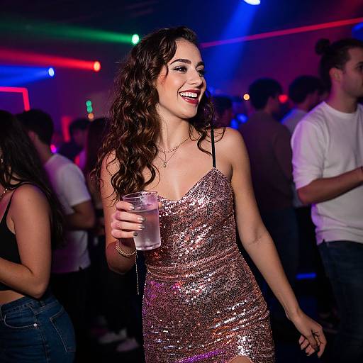 Vibrant Club Scene with Woman