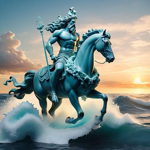Poseidon: Sea God on Foam Stallion Poseidon: Sea God on Foam Stallion