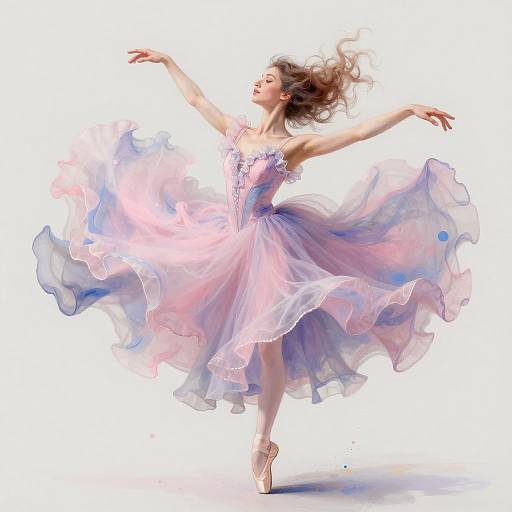 Ballerina in Pastel Ruffled Tutu Dress
