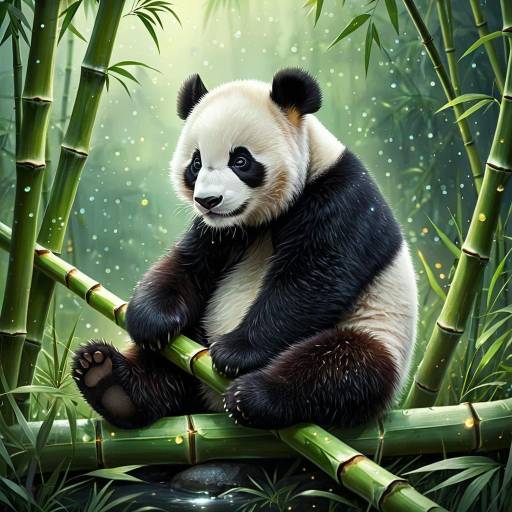 Charming Baby Panda in Misty Bamboo Valley Charming Baby Panda in Misty Bamboo Valley