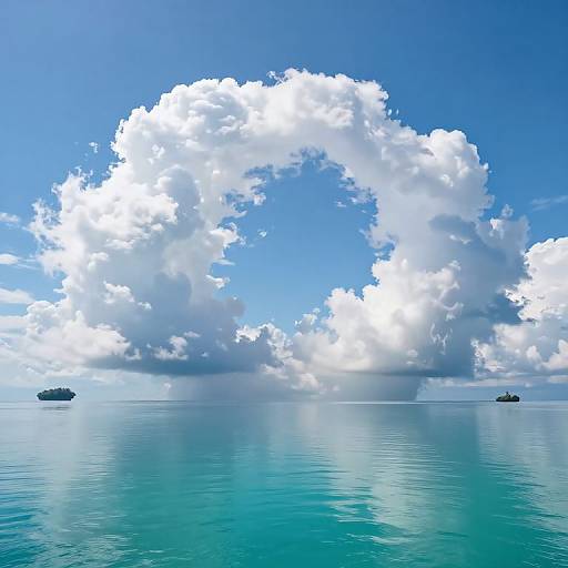 Surreal Cloud Arch Over Turquoise Sea
