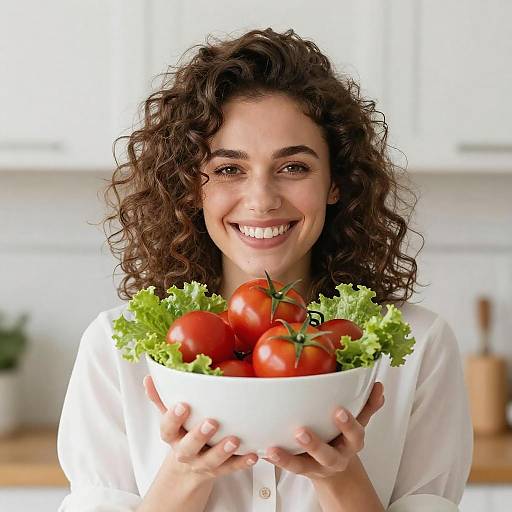 Joyful Woman with Fresh Produce