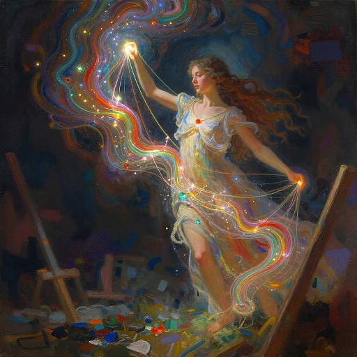 Mystical Creator Weaving Light Threads