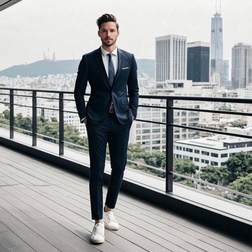 Businessman in Casual Suit on City Terrace