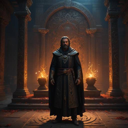 Mysterious Mage in Ancient Temple Mysterious Mage in Ancient Temple
