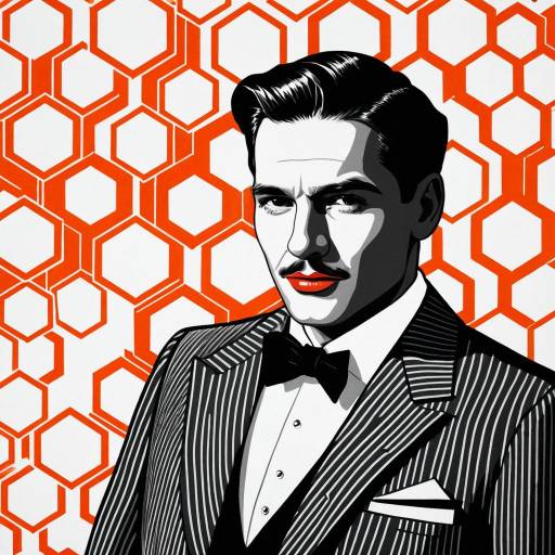 Minimalist Art Deco Gentleman Portrait