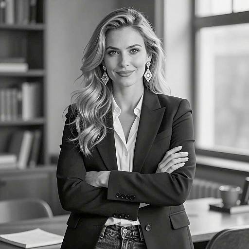 Elegant Woman in Black-and-White Portrait