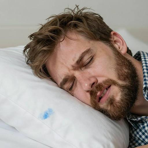 Close-Up of Pained Bearded Man