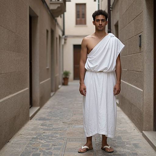 Man in White Toga Alley