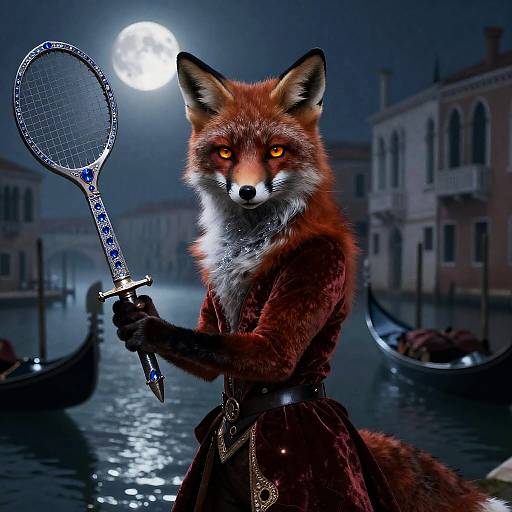 Baroque Chiaroscuro Tilda-like Fox in Venice