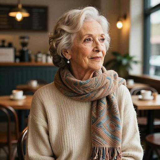 Elderly Woman Auburn Hair Fashion