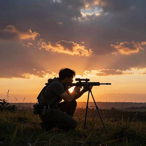 Sniper Silhouette at Sunset Hill