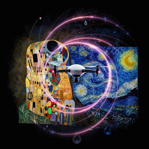 Digital artwork blending Van Gogh's 