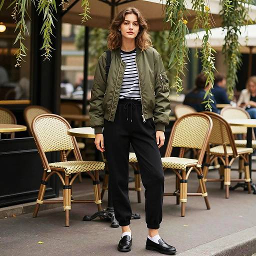 Willowy Woman in Casual Streetwear