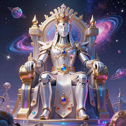 Colossal Digital Monarch on Cyber Throne