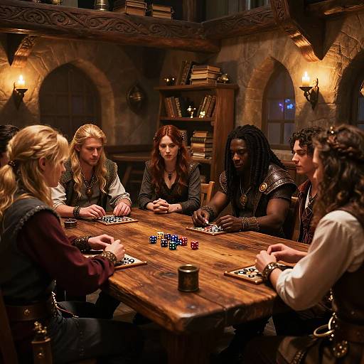 Fantasy Tavern Dice Game Gathering