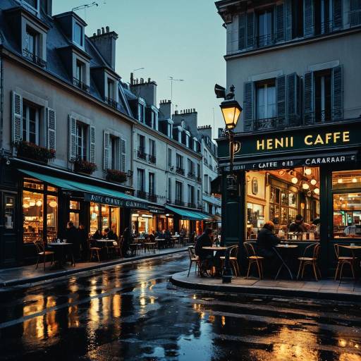 Evening Paris Street Cafe Scene