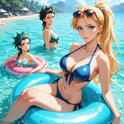 Fate-Style Genderswap Swimsuit Scene
