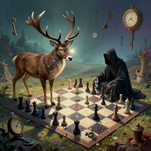 Surreal Chessboard Dreamscape Duel