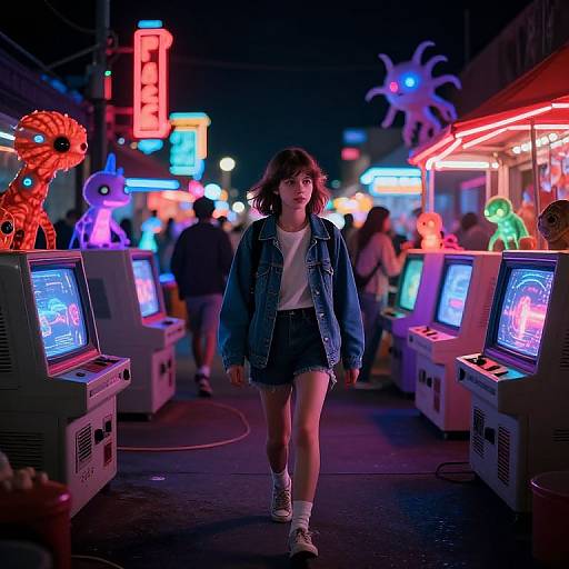 Neon Night Market in Hawkins