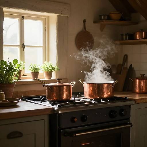 Rustic French Kitchen with Cuisiniere