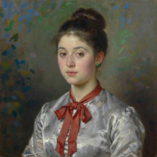 Elegant Oil Painting of Young Woman