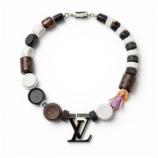 Avant-Garde Necklace of Mixed Materials