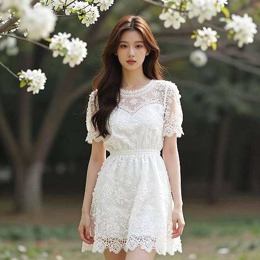 Serene Spring Portrait in Garden