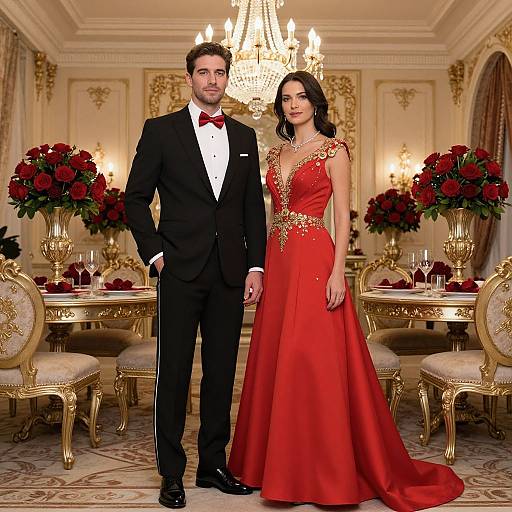 Elegant Couple in Luxurious Celebration