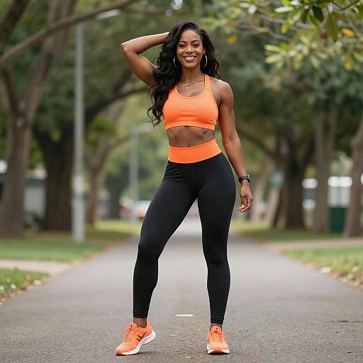 Confident Muscular Black Woman Outdoors