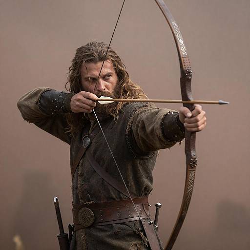 Medieval Archer Drawing Bow