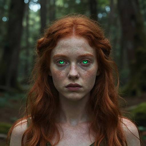 Mystical Forest Nymph with Green Eyes