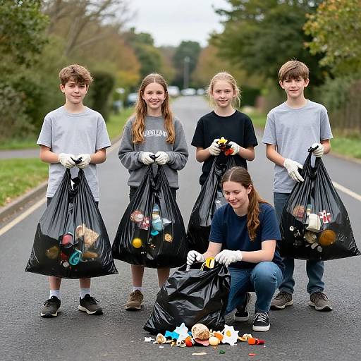 Leadenham Pupils Litter Cleanup
