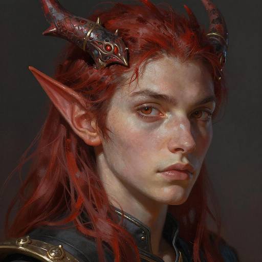 Realistic Dragonborn Portrait with Volumetric Lighting