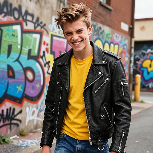 Rebellious Teen's Defiant Comic Smile