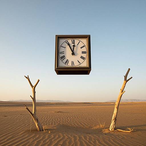 Surreal Upside-Down Desert Clock Tower