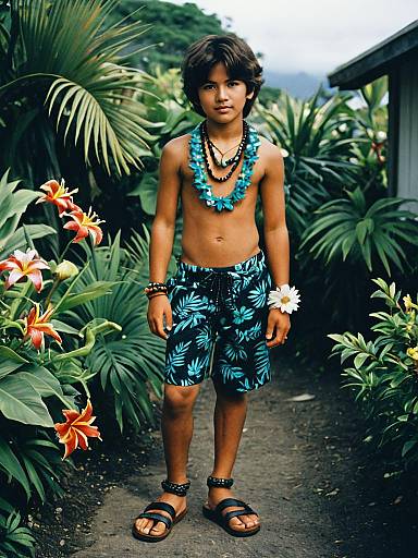 Creative Male Costume with Floral Elements