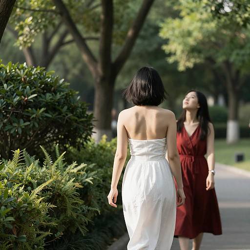 Serene Park Scene with Two Women