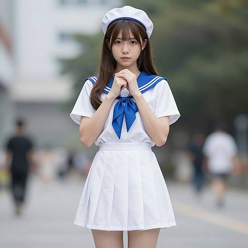 Realistic Woman in Sailor Costume