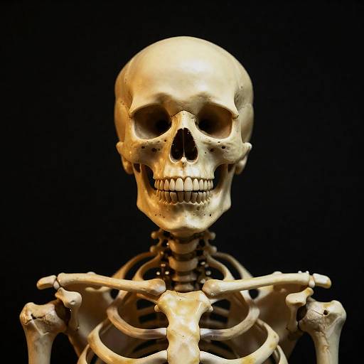 Human Skeleton Portrait on Black Background