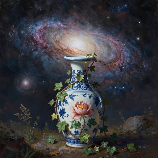 Whimsical Milky Way in Porcelain Bottle