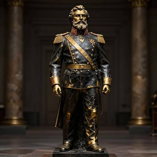 Bearded General Statue with Kintsugi