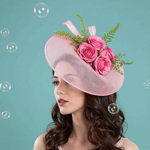 Whimsical Woman with Pink Fascinator