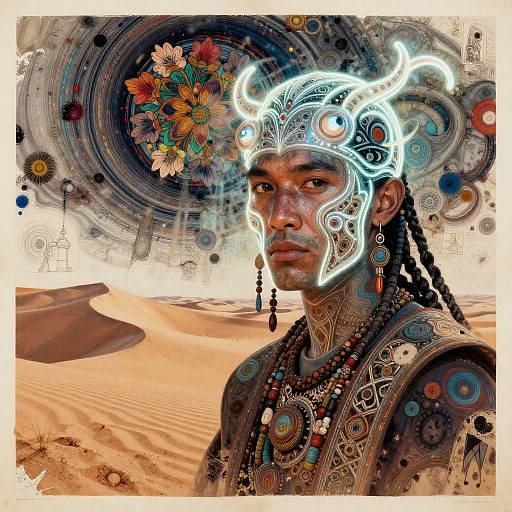 Desert Nomad with Neon Filigree Helmet