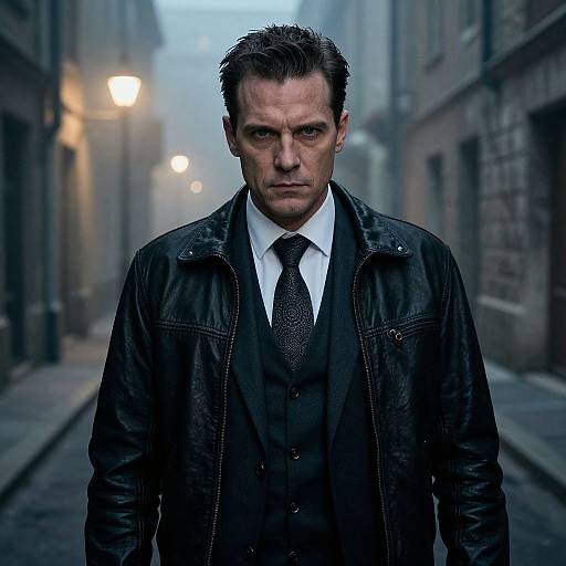 Mysterious Man in Foggy Alley