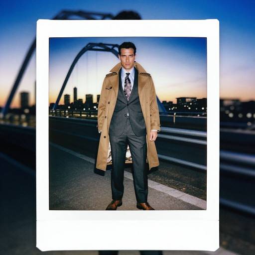 Confident Man in Trench Coat at Sunset