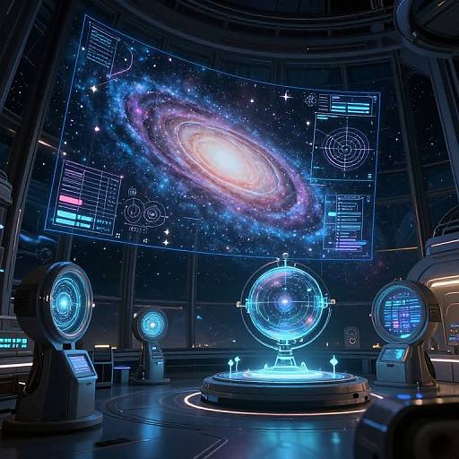 Celestialpunk Cybernetic Observatory Interior