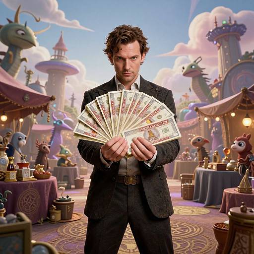 Man with Enchanted Monopoly Money
