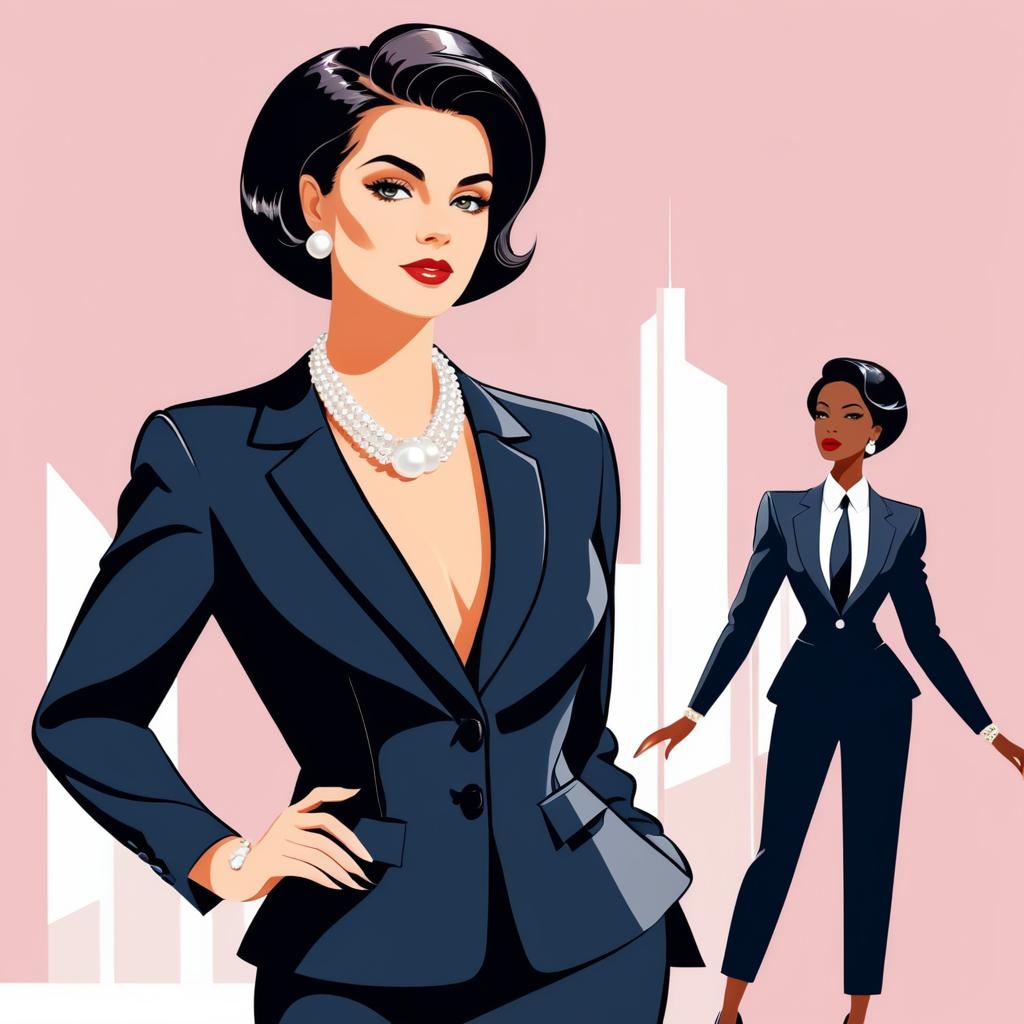 Stylish Businesswoman Cartoon Illustration